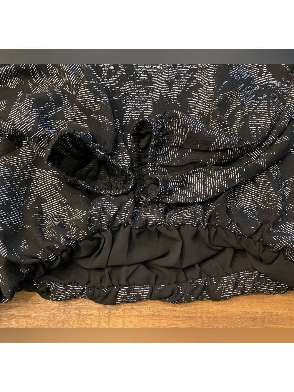 ANN TAYLOR Factory - Black/silver Shear Top with Solid Black Tank Size PM